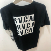 Kaos pria rvca original blocked rvca ss tee blak