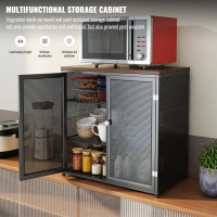 Versatile Kitchen Storage: Steel Multi-Function Cabinet Cupboard with Rack, Table, and Dish Storage 
