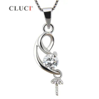 CLUCI nice women jewelry 925 sterling silver pendant accessory pendant fitting DIY pearl pendant , can stick pearl on SP150SB