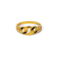 Cincin Emas Chain Black Gold 17K Luxc0449 Luxius Jewellery