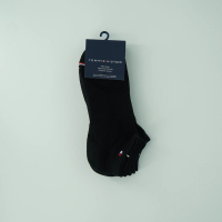 【Tommy Hilfiger】TOMMY 經典LOGO短襪三件組-女-黑色(平輸品)