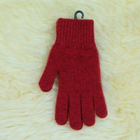 紐西蘭100%美麗諾羊毛手套*深紅色