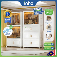 【HARGA BORONG】INHO L70–90cm Foldable Wardrobe Storage Cabinet Stackable Adult Kids Clothes Wardrobe