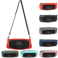 Newest Outdoor Travel Soft Silicone Case Cover Skin With Strap Carabiner for JBL Charge 5 Charge5 Wireless Bluetooth Speaker
