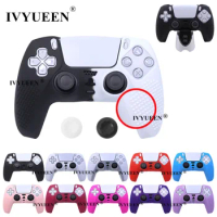 IVYUEEN Studded Protective Cover Skin for PlayStation 5 Dualsense PS5 Controller Silicone Case Grips Mix Colors Black White