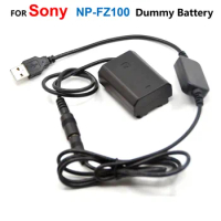 FZ100 DC Coupler NP-FZ100 Fake Battery+USB Power Cable Adapter For Sony Alpha A9 A7RM3 A7RIII A6600 A7M3 ILCE-9 A7M4 A7IV A9R