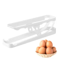 Egg Holder Tray Automatic Egg Storage Tray Quality Egg Storage Sliding Tray Space Saving &amp; Portable Egg Holder For Refrigerator