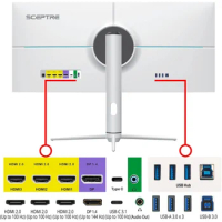 Sceptre IPS 34" White UltraWide Monitor 3440 x 1440p HDR400 1ms up to 144Hz 95% DCI-P3 PIP PBP DisplayPort HDMI USB-C Height Adj