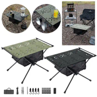 Camping IGT Tactical Table Aluminium Alloy Foldable Camping Table Multifunctional Nature Hike Table Outdoor Tableware for BBQ