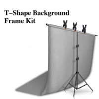 T-shape Tripod Stand Kit Background Black Backdrop Fabric Support Green Gray Frame System Photo Studio Photography Prop