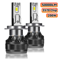 ไฟ LED ไฟตัดหมอกรถยนต์, 200W, 1PC, ไฟ LED H1, H8, H11, HB3, HB4, 9005, 9006, H4, H7, 6000K, 50000LM,
