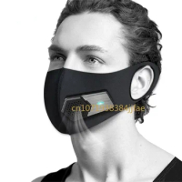 Rsenr R11 Wearable Air Purifier Face Mask with Mini Air Filters and Rechargeable Battery for Cycling Running Outdoor Sporting