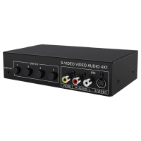 4x1 S‑Video & Sound Video AV Switcher 4 Input 1 Output Signal Selector for TV Game Console Home Thea