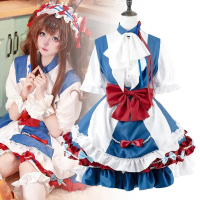 UWOWO New Arknights Amiya Cosplay Costume Women Lolita Dress Carnival Mask Outfit Clothing