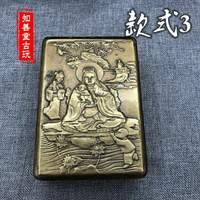 文房四寶仿古書法全新老銅墨盒長方形墨匣 純銅仿古黃銅墨盒多款