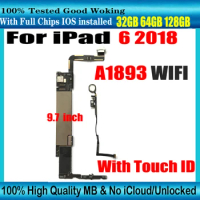 A1893 WIFI Logic Boards For IPad 2018 9.7 Inch 6th A1893 Motherboard Original NO ID Account IOS System For IPad 6 2018 A1893