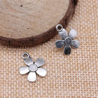 Wholesale 200pcs/bag 17x14mm Daisy Flower Charm Double Sided Daisy Flower Charm For Jewelry Making Flower Daisy Charm