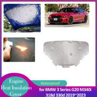 for BMW 3 Series G20 M340i 318d 330d 2019~2023 Hood Engine Insulation Pad Soundproof Heat Cotton Liner Thermal Mat Accessories