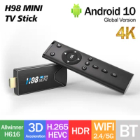 Original H98MINI Smart TV Box Android10.0 Allwinner H313 4K HDR TV Stick H.265 3D Wifi BT TV Prefix VS X96S Tanix X96 Plus X98