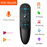 Q6 Pro Air Mouse 2.4G Wireless Voice Remote Control with Backlit and Gyroscope IR Learning for Android TV Box H96 X96