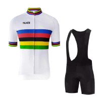 เสื้อขี่จักรยาน Uci Champion, สไตล์ฤดูร้อน, ภูเขาสีรุ้ง, รุ่นทีมทัวร์, ชุดปั่นจักรยานกีฬา, แขนสั้น, 