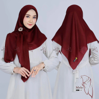 Hijab Segiempat Sinar Glamour | Hijab Shinar glamour warna Burgundy Kerudung Lembut Nyaman Muslim - 