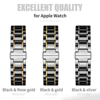 Deluxe ceramic strap for Apple Watch Band 44mm 40mm iwatch Band 42mm 38mm Strap Apple Watch 5 4 3 38 42 44mm