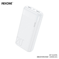 WEKOME WP-02W 潮能系列 20000MAH ECONOMIC POWER BANK PD20W MAX 2XUSB WHITE