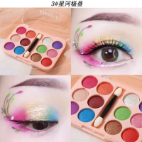 12 Colors Eyeshadow Palette Matte Glitter Pearlescent Powder Delicate Easy To Clear Shimmer Eye Shadow Green Spirit Make Up