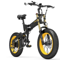 Folding Electric Bike 48V17.5AH 1000W Motor 20Inch Fat Tire Ebike Full Suspension Long Distance Mountain Adult Electric Bicycle