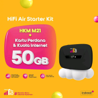 Indosat HiFi Air Starter Kit HKM M21 Perangkat Kartu Perdana Kuota 50GB Baterai Standar Baru Interne
