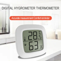 Mini Indoor Thermo-Hygrometer LCD Digital Thermometer Hygrometer Sensor with Magnetic Suction With Built-in Battery