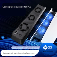 For PS5 Vertical Stand with Cooling Fan USB Controller Charger Game Console Charging Station Fan Cooler For Playstation 5