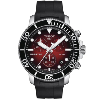 【TISSOT 天梭 官方授權】水鬼 Seastar 1000 海洋之星300米潛水石英計時手錶 情人節 禮物(T1204171742100)