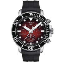 【TISSOT 天梭】官方授權 水鬼 Seastar 1000 海洋之星300米潛水石英計時手錶 送行動電源(T1204171742100)