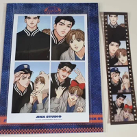 2024 Team Lezhin Official Merch Korean Bl Manhwa Jinx Four Square Grid Photocards and Film Set Packa