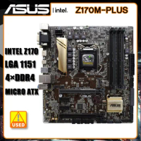 LGA 1151 Motherboard Asus Z170M-PLUS DDR4 64GB Intel Z170 support 6th gen Core i5-6500 cpu PCI-E 3.0 M.2 USB3.1 HDMI Micro ATX