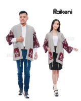 RAIKENI Kimono Rindu Gundi | Kimono Outer Batik Tenun Tradisional | Outer Batik | Kimono Batik Nusan