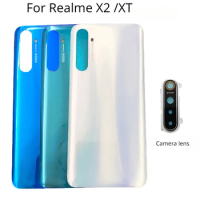 Back Glass For Realme X2 XT RMX1991 1992 1993 RMX1921 Back Battery Cover Rear Door Housing Case Replacement with Camera lens