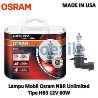 Osram NBR Unlimited HB3 12V 60W Night Breaker NBU 9005 Original Lampu Halogen Mobil