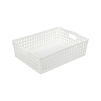ตะกร้าอเนกประสงค์ทรงเหลี่ยม Circle รุ่น TG54376-L ขนาด 30 x 21 x 8.5 ซม. สีขาว