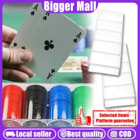 Transparent Poker Chips Storage Tray Acrylic Holder/With Lid Holds 100 Chips/Game Night Casino Table