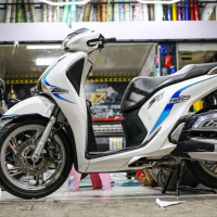Nhãn dán xe SH 150i trắng xanh - tem keo trong decal chồng nước - Tem Rời