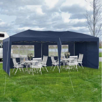 10X20' Outdoor Pop Up Tent Canopy Gazebo Wedding 4 Side Removable, Suitable for Outdoor, Backyard, Party, Wedding, Fair, Blue