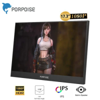 PORPOISE 15.6" 17.3"IPS Portable HDMI USB C Gaming PC monitor screen 1920x1080 PS4 Switch Xbox360 Display For Laptop Phone