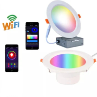 RGB Smart LED Downlights WIFI LED Downlight Adjustable 9W or 12W APP Voice Control LED Lighting Tuya Alexa Google Home