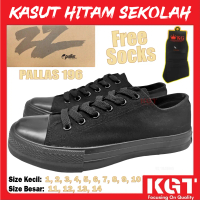 FREE SOCKS PALLAS JAZZ STAR BLACK SCHOOL SHOES 196 KASUT HITAM SEKOLAH BERTALI PALLAS 407-196