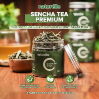 Naturelle Teh Hijau Premium Sencha 40 Gr– Japanese Green Tea 100% Organic | Pure Sencha Green Tea