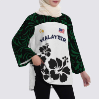 [D]Women's Top Muslim Long Sleeved Sportswear New Top Theme 68 Malaysia Home Button Independence and