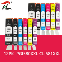 12PK Compatible PGI-580 CLI-581 PGI 580XL CLI 580XLPGI580 580 581 Ink Cartridge For Canon Pixma TR7550 TR8550 TS6150 TS705 TS912